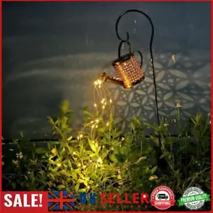 Solar LED Watering Can Lamp Hanging Bracket Holder Garden Pathway Decoration GB - Picture 1 of 8