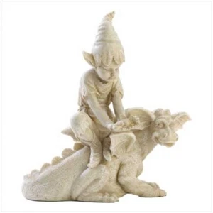 FIGURA DE AMISTAD DE HADAS - DRAGÓN GÁRGOLA CON AMIGO CUENTO DE HADAS - Imagen 1 de 1