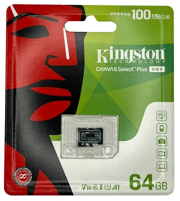 Kingston 64GB Micro SD Card Class 10 SDHC SDXC Memory Card - Image 1 of 2