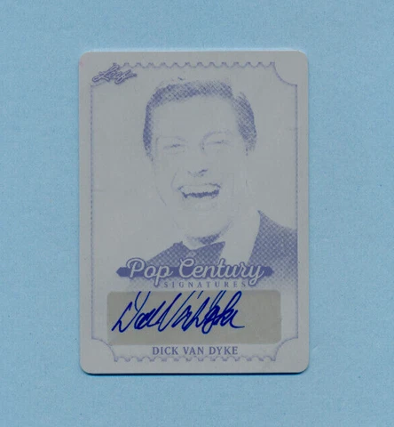 Signed DICK VAN DYKE 2016 Pop Century Black Printing Plate Card LTD 1/1 AUTO Cover