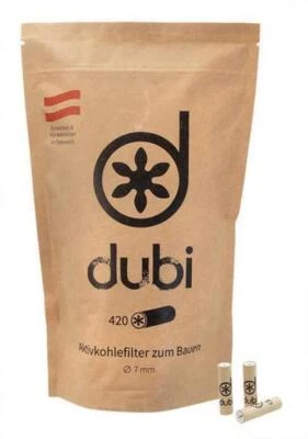 dubi Aktivkohlefilter Ø7mm 420 Stück im Beutel Pfeifenfilter Kohlefilter