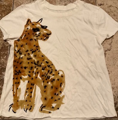 ANTHROPOLOGIE LOULOU AVENUE CHEETAH T-SHIRT ( SIZE XXS ) PREOWNED - Image 1 of 4