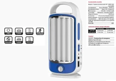 luce emergenza dimmer led lampada torcia ricaricabile portatile ANDROMEDA 4 - Immagine 1 di 4