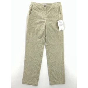 Exofficio Womens Straight Leg Pants Beige High Rise Pockets Flat Front 4 New - Picture 1 of 7