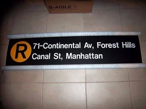 NY NYC SUBWAY ROLL SIGN COLLECTIBLE FOREST HILLS CANAL STREET MANHATTAN TRIBECA - Picture 1 of 4