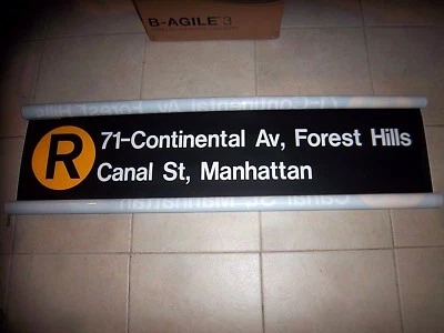 NY NYC SUBWAY ROLL SIGN COLLECTIBLE FOREST HILLS CANAL STREET MANHATTAN TRIBECA - Image 1 of 4