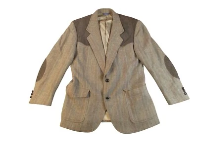 Chaqueta Blazer Pendleton Espiga De Colección 42 Lana Tweed Yugo Codo Parches EE. UU. Foto 1 de 4