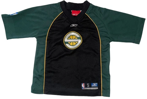 Seattle Supersonics Youth Small (8) Reebok NBA Basketball Jersey Shirt Sewn Cover