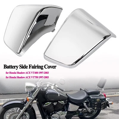 Chrome ABS Battery Side Fairing Covers For Honda Shadow ACE 750 VT750C 1997-2003 Foto 1 de 4
