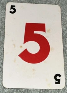 Vintage 1992 Mattel Deluxe Skip-Bo Brettspiel Ersatzkarte rot 5 - Bild 1 von 4