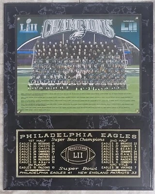Philadelphia Eagles 2017-2018 Super Bowl 52 Champions 12" X 15" placa LII Foto 1 de 2