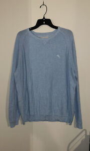 Tommy Bahama Light Blue Cotton Crewneck Lightweight Sweater XL