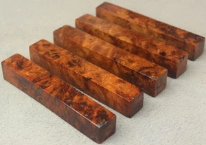 IRONWOOD BURL TURNING BLANK: 3/4" SQ X 5" AWESOME FIGURES! 5 PIECE-SET. (IB845) - Imagen 1 de 4
