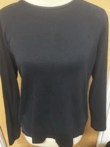 Lauren Ralph Lauren Damen Large Schwarz Langarm Rundhals Shirt 100% Baumwolle - Bild 1 von 9