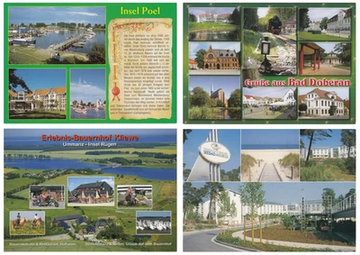 4 Ansichtskarten / Postkarten Ostsee mit Bädern & Inseln - unbeschrieben - Bild 1 von 4