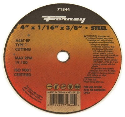 Cutting Wheel, Type 1, 4 x 1/16-In. - 71844 - Imagem 1 de 1