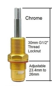 SBA RECESS 1/4 Turn Ceramic Disc 95mm Brass C/R Tap Spindle Basin Wall Flat Top - Picture 1 of 22