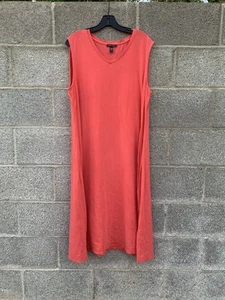 Eileen Fisher Midi Kleid Damen XL Koralle A-Linie Tankkleid V-Ausschnitt Stretch - Bild 1 von 9