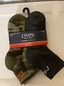 NEW Chaps Men's Sz 10-13 Ankle Socks 6 Pairs Per Set Black Camo Gray Orange - Picture 1 of 9