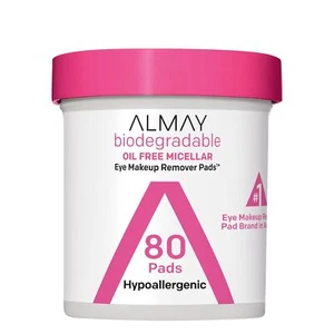 Almay Biodegradable Oil Free Micellar Eye Makeup Remover Pads, 80 Count - Picture 1 of 7