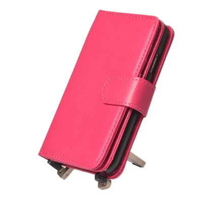 Pink Multifunctional Card Holder Wallet Leather Case Cover For Samsung Galaxy S4 - Image 1 of 4