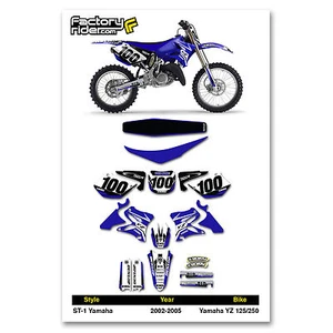 Yamaha YZ 125 250 ST-1 2002-2005 kit de gráficos y cubierta de asiento motocross por Enjoy - Imagen 1 de 10