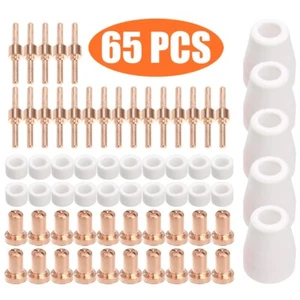 65 Pcs Plasma Cutter Tip Electrodes Nozzles Kit Consumable Accessories For PT31 - Picture 1 of 12