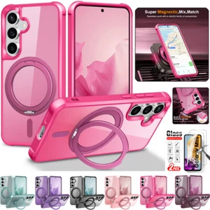 For Samsung Galaxy S25 S24 Ultra Plus Magnetic Case Shockproof Ring Stand Cover - Picture 1 of 55