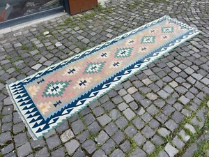 Kilim runner, Runner rug, Handmade, Turkish rug, Vintage, Wool | 2,6 x 9,6 ft - Picture 1 of 10