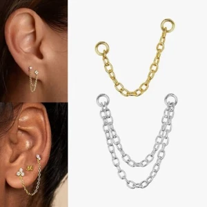1pc Stainless Steel Layer Chain for Piercing Cartilage Helix Lobe Nose - Picture 1 of 8