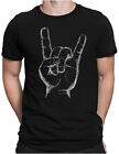 Heavy Metal Hand | Mens Fun T-Shirt Rock N Roll Hard Devil's Greeting Mano Cornuta