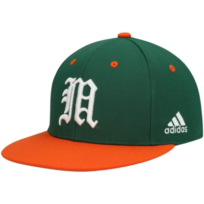 Adidas Miami Hurricanes Baseball Green Hat Cap Fitted Pick Size Brand New w Tag - Image 1 of 4