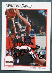 Tarjeta de baloncesto Portland Trailblazers Walter Davis autografiada 1981-2 NBA Hoops- - Imagen 1 de 1