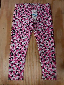 First Impressions Girls Metallic Silver and Pink Print Heart Leggings, Size 5] - Picture 1 of 1