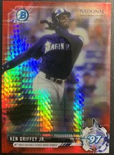 Ken Griffey Jr 2017 Bowman Chrome National Convention Red Refractor #BNR-KGJ /10
