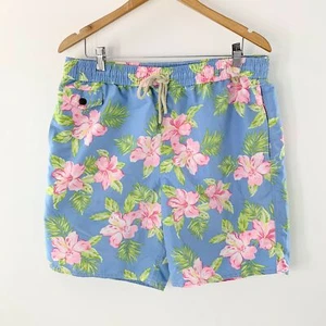 Polo Ralph Lauren Mens Swim Trunks Lined Tropical Hawaiian Floral  Blue Sz XL - Picture 1 of 12