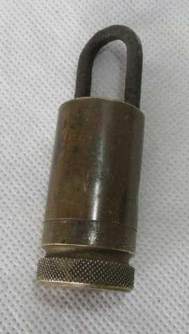 VINTAGE RARE "BEE" BRITISH MADE PADLOCK, ((NO)) WORKS, BRASS AND IRON Cover