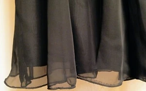 I Magnin Black Skirt Sheer Layer Women Size 14 Stretch Waist Band - Picture 1 of 2