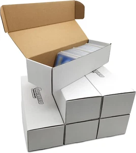 6-Pack Cardboard Storage Boxes with Dividers for Baseball, MTG Playing Cards - Picture 1 of 12