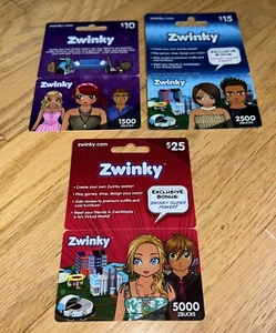 3- 2008 Vintage ZWINKY ZBUCKS -  All Plastic - GIFT CARD / HANGER  (No Value) - Picture 1 of 7