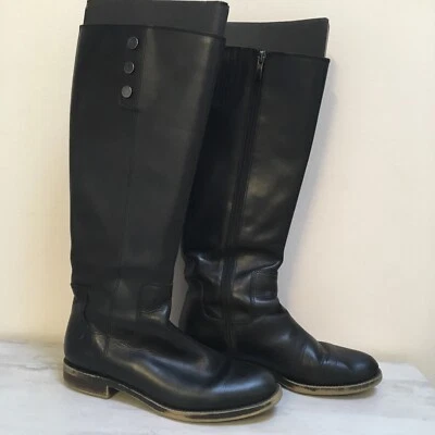 Botas altas de equitación Franco Sarto Crissy cuero negro talla 7,5 M cremallera lateral cómodas Foto 1 de 4