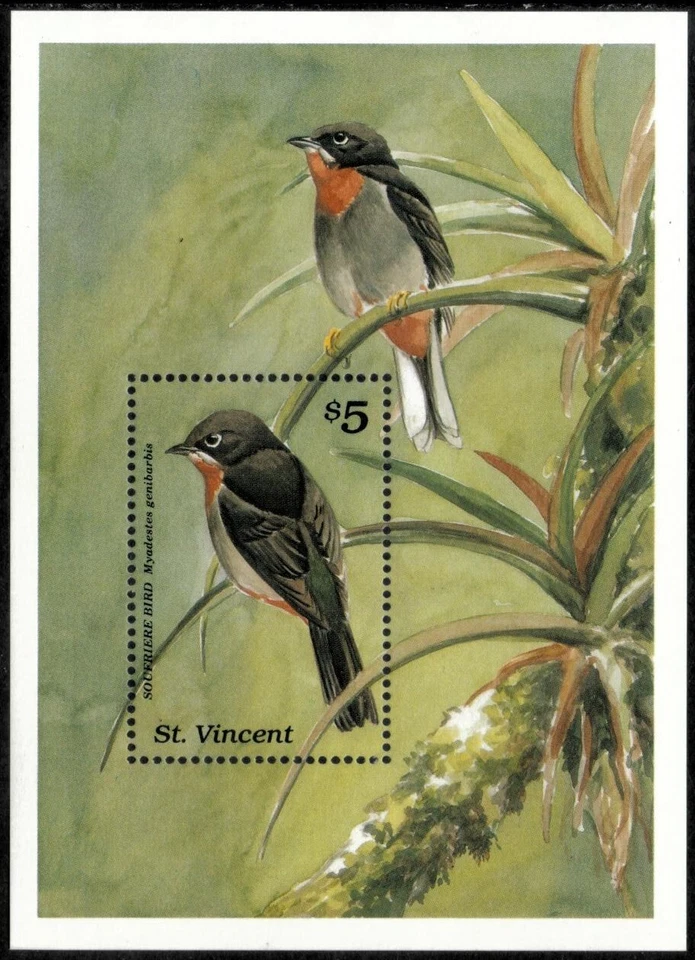 St. Vincent 1989 - Birds - Souvenir Stamp Sheet - Scott #1193 - MNH - Image 1 of 1
