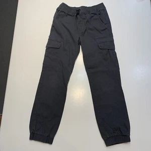 Old Navy Boys Size 8 Cargo Pants Gray Steel synched bottoms - solid grid pattern - Picture 1 of 7