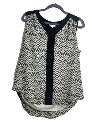 Top DB para mujer blanco negro sin mangas talla L grande Foto 1 de 4