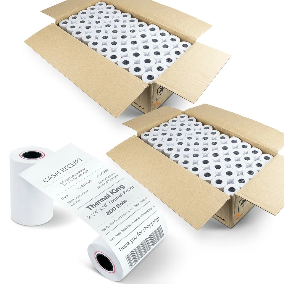 TK Thermal King 2 1/4"x50' Thermal Paper Receipt Paper, 200 Rolls - Image 1 of 4