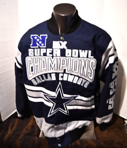 Dallas Cowboys Men's 5X Super Bowl Champion Varsity Jacket SZ L SALESMAN SAMPL