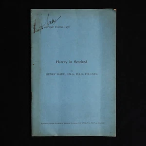 William Harvey in Scotland by Henry Wade SIGNED Edinburgh Medical Journal 1938 - Picture 1 of 8