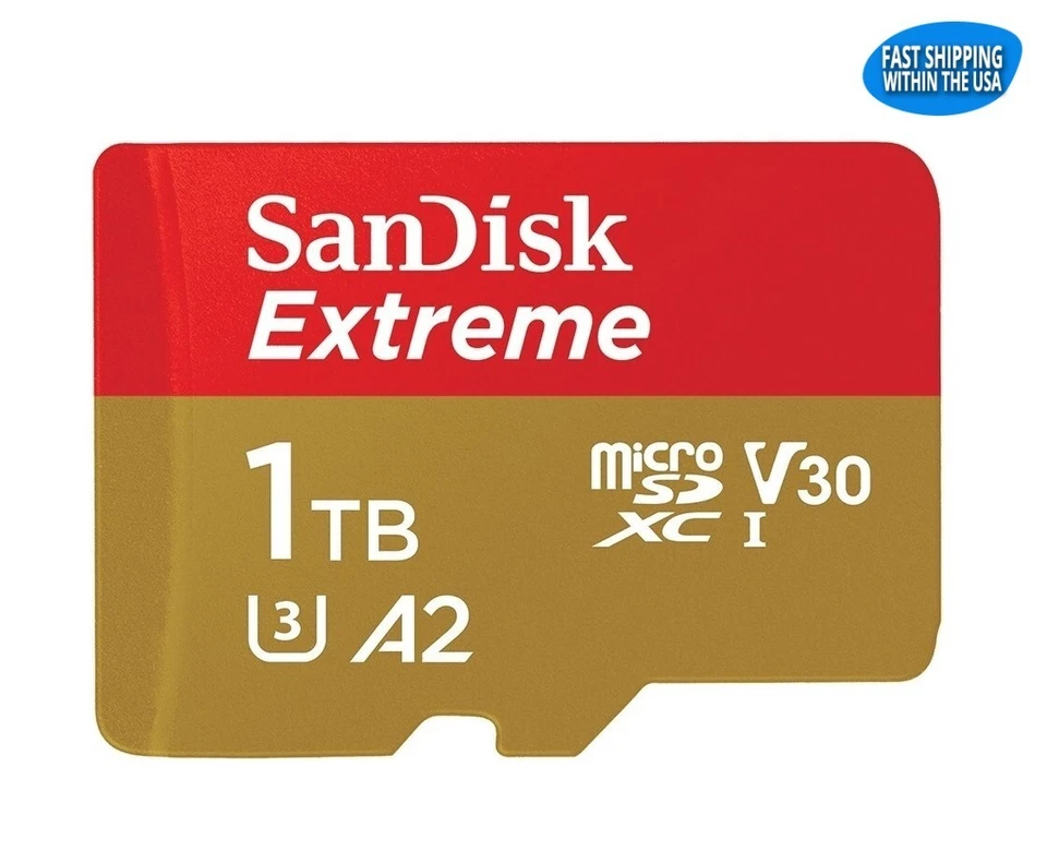 Sandisk 1TB Extreme Micro SD Memory Card 1 Terabyte SDSQXAV-1T00-GN6MN - Image 1 of 2