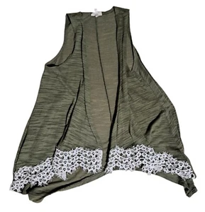 Junior's Self Esteem Green Flowy Vest Size Cardigan XL - Picture 1 of 4