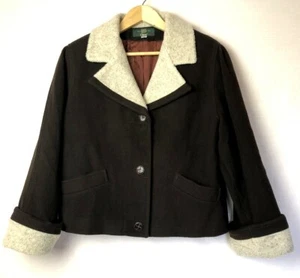Orvis Wollmischung Mantel Damen Größe M? siehe Maße - Vintage - braun/creme - Bild 1 von 6
